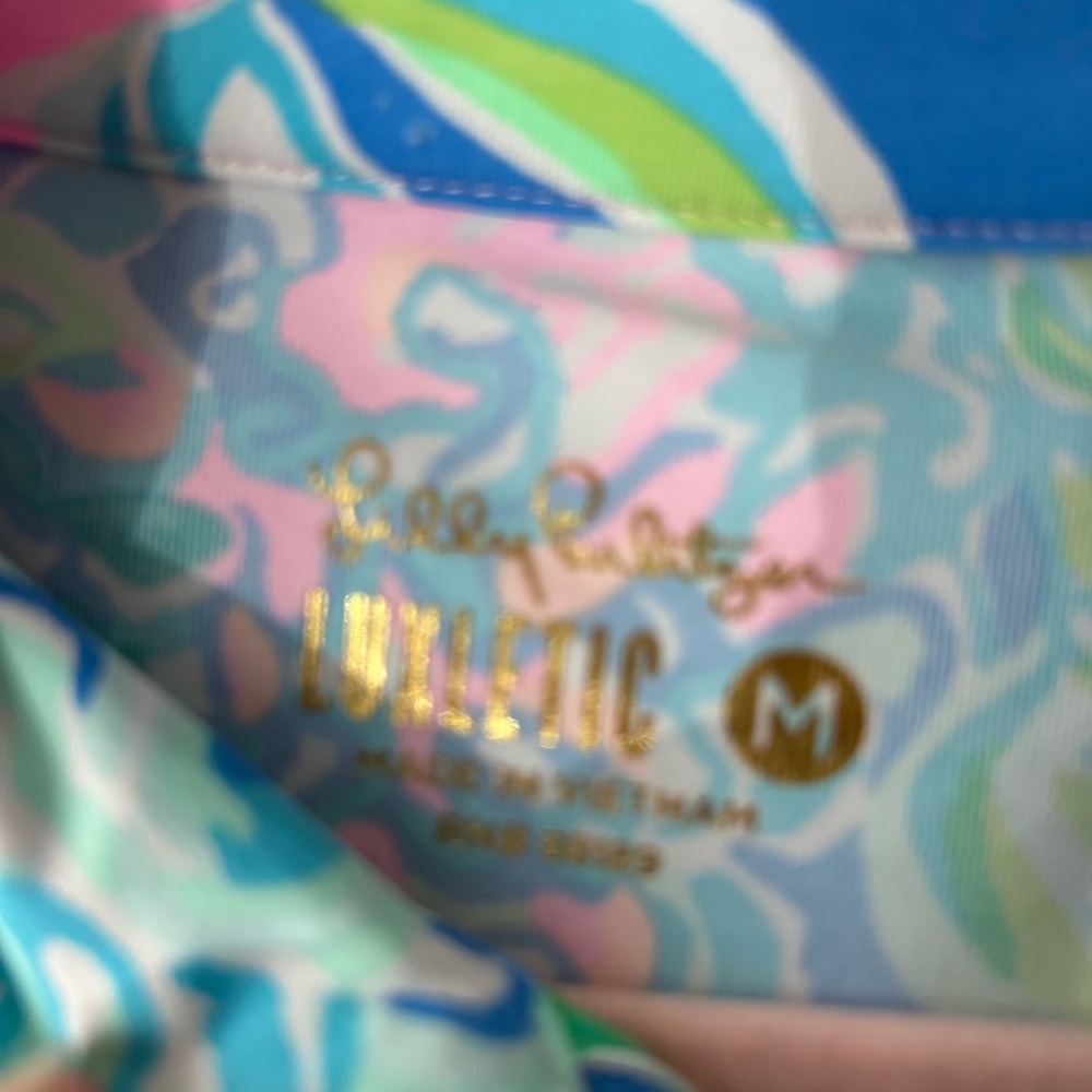 Lilly Pulitzer Blue, Pink & Green Floral Zip-Up Top - Picture 4 of 9